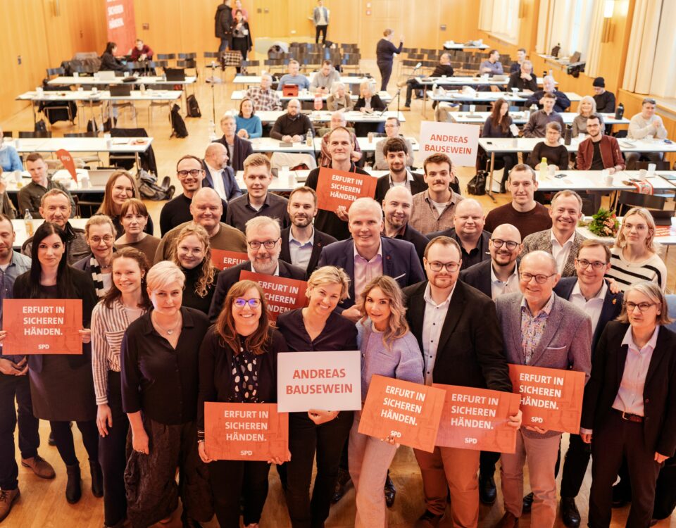 Kandidierende der SPD Erfurt für die Kommunalwahl am 26. Mai 2024